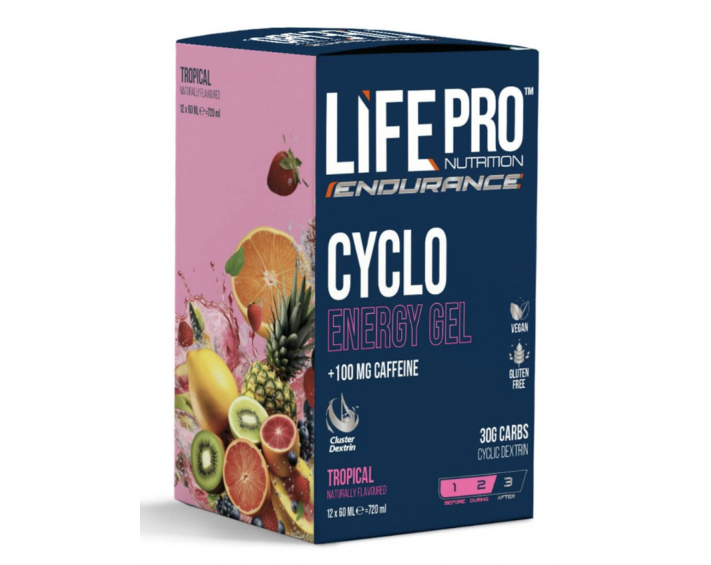 LIFE PRO CYCLO ENERGY GEL CAFFEINE - Tropical 12X60ml