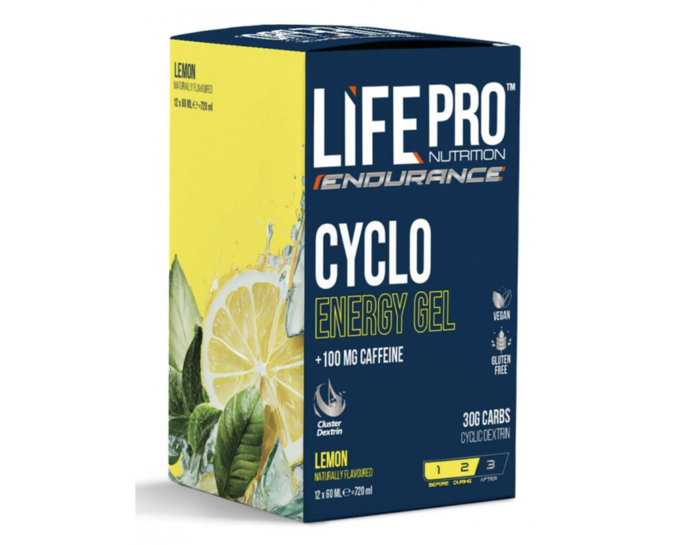 LIFE PRO CYCLO ENERGY GEL CAFFEINE - Lemon 12X60ml