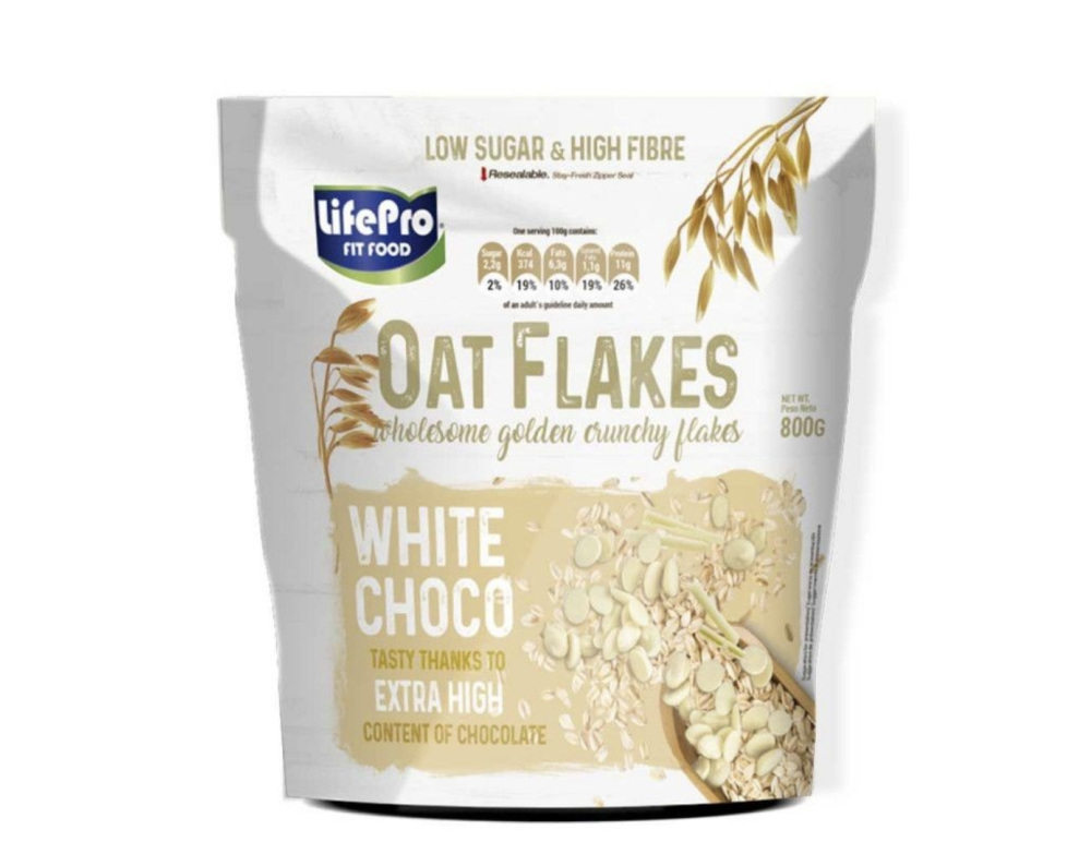 LIFE PRO OATS FLAKES - White Choco 800g