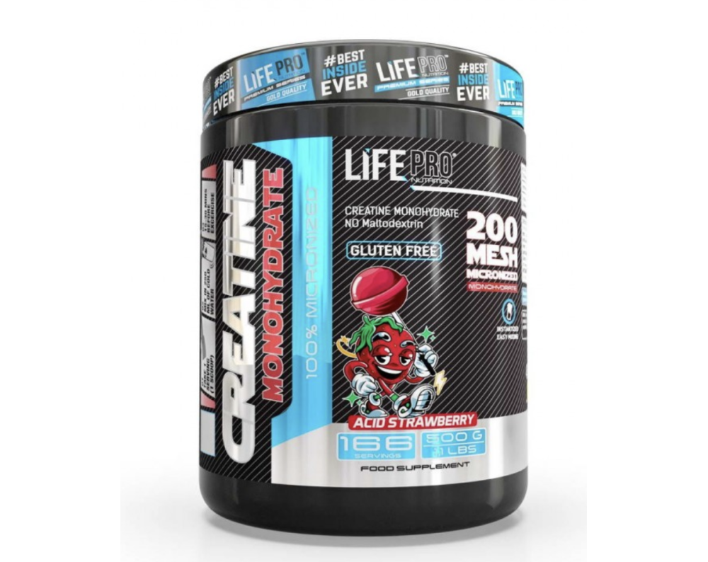 LIFE PRO CREATINA MONOHIDRATO 200 MESH - FRESA ACIDA 500g