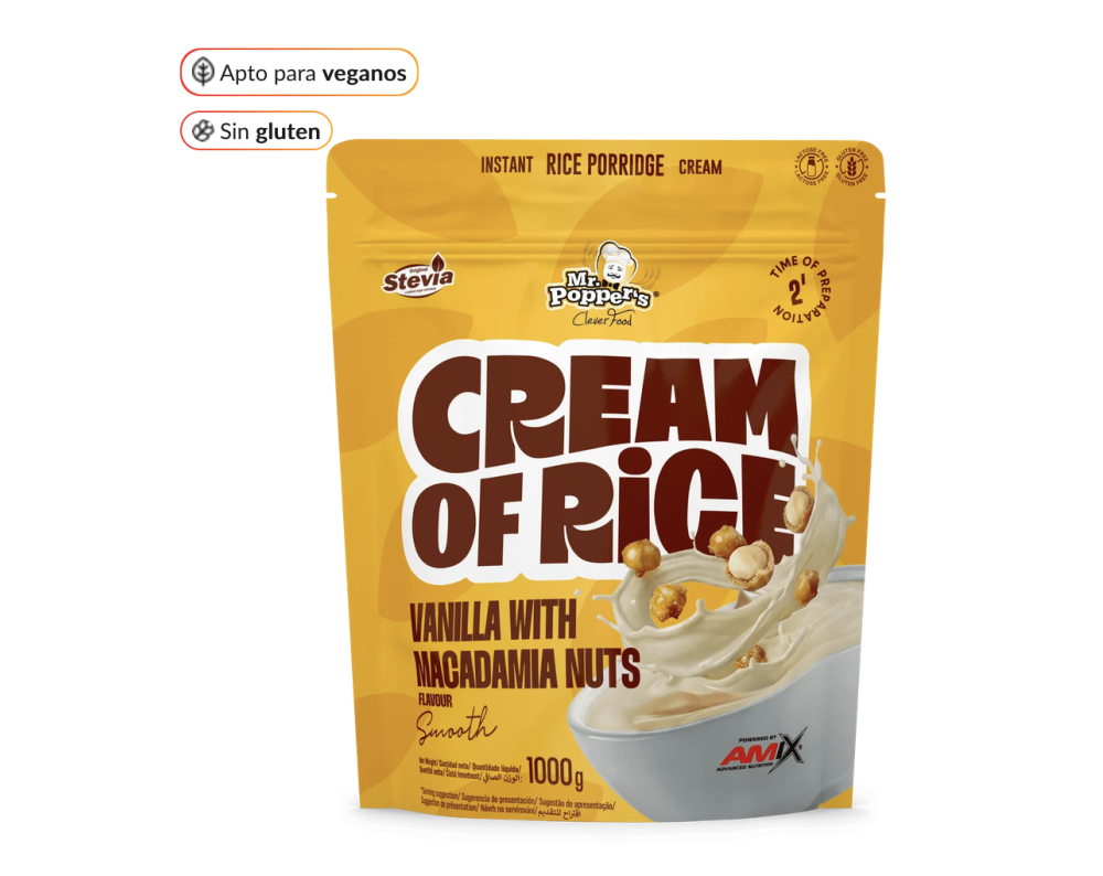 AMIX CREMA DE ARROZ MR POPPERS - VAINILLA Y MACADAMIA 1kg