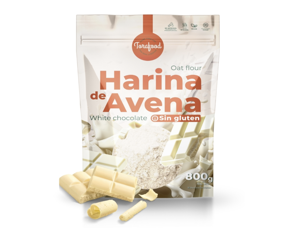 TORAFOOD SIN GLUTEN HARINA DE ACENA  - CHOCO BLANCO 800g